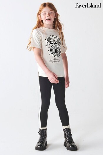 River Island Cream Girls Paris T-Shirt Set (735193) | £16