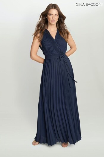 Gina Nike Bacconi Blue Chelsey Maxi Dress With Pleat Skirt (735349) | £140