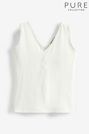 Pure Collection Jersey Shell White Top (735863) | £40