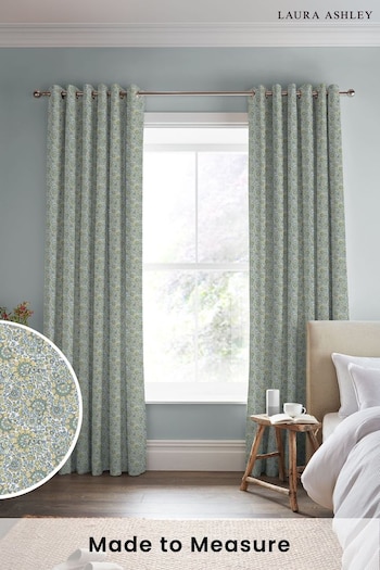 Laura Ashley Newport Blue Painswick Paisley Made to Measure Curtains (735900) | £100