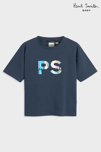 Paul Smith Junior Boys Holographic Short Sleeve Oversized Iconic Print T-Shirt (735913) | £40