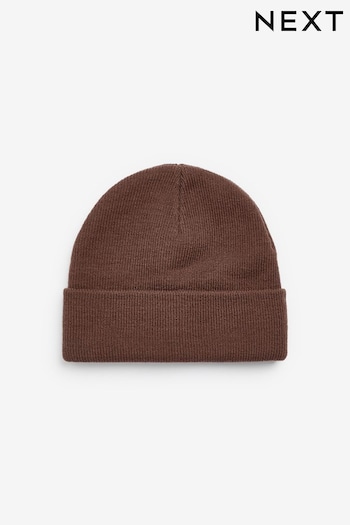 Chocolate Brown Flat Knit Beanie Hat (3mths-16yrs) (736586) | £1 - £2.50