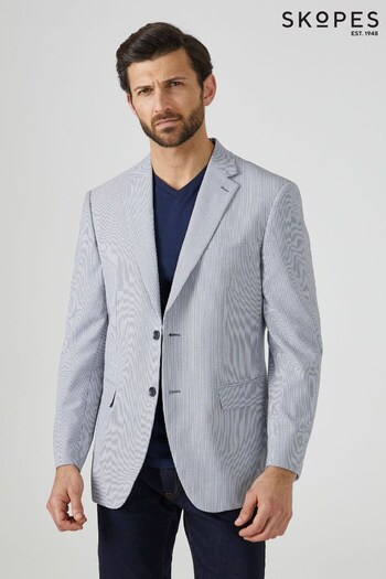 Skopes Peaty Grey Striped Tailored Fit Jacket (736868) | £129