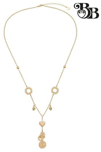 Bibi Bijoux Gold Tone Love Struck Multi Charm Lariat Cluster Necklace (737423) | £35