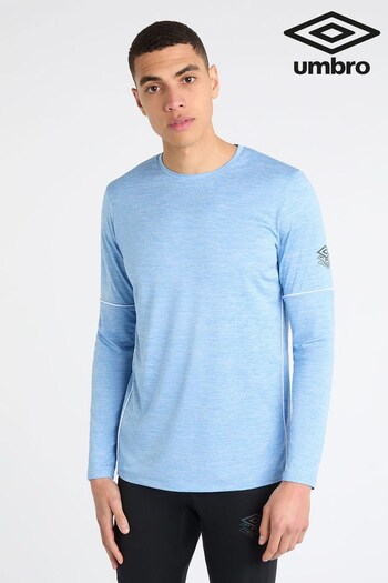 Umbro Blue Pro Training Long Sleeve Marl Poly T-Shirt (737591) | £30