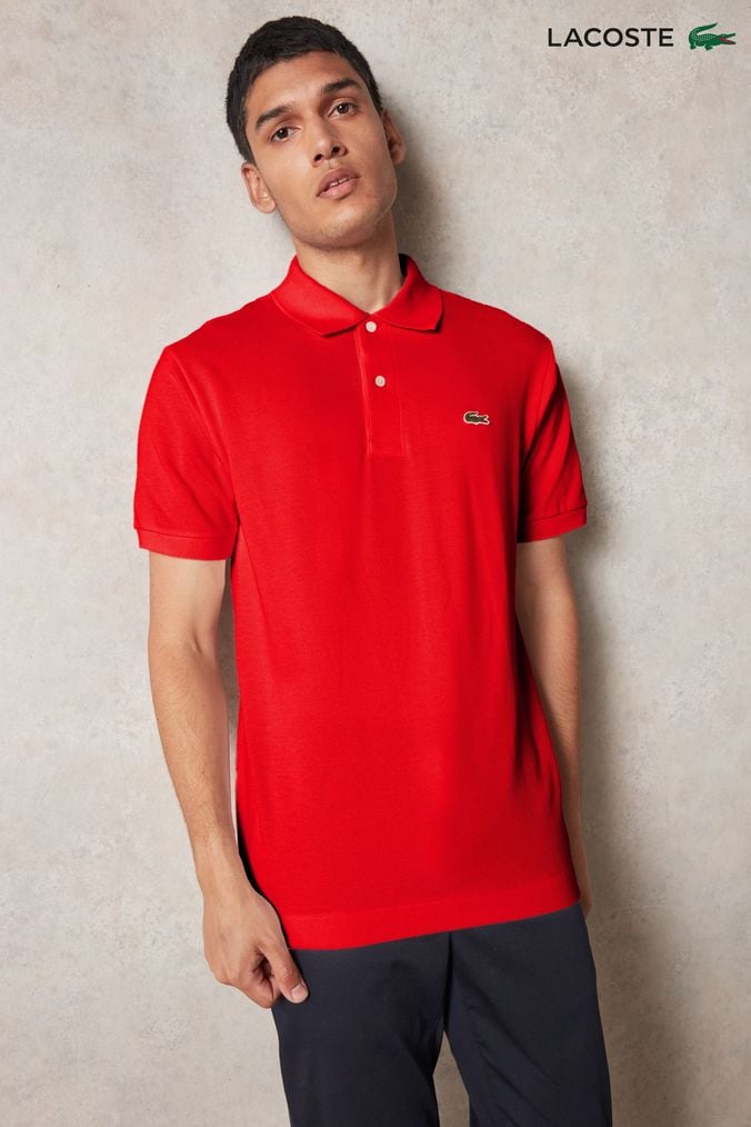 Mens red sales lacoste polo
