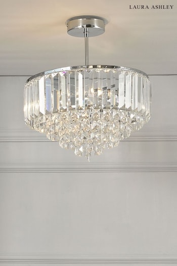 Laura Ashley Chrome Vienna 3 Light Flush Ceiling Light (738810) | £220