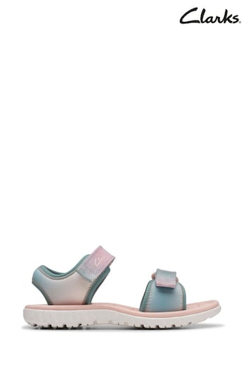 Clarks Pink Pastel Surfingtide Kids Sandals (738844) | £26 - £28