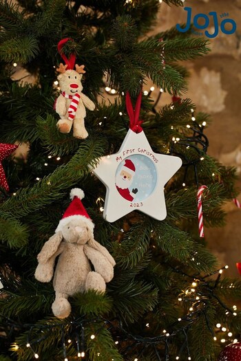 JoJo Maman Bébé White My First Christmas 2023 Photo Tree Decoration (739305) | £8