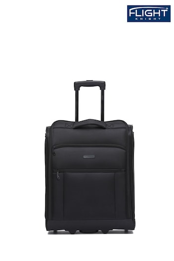 Flight Knight 56x45x25cm EasyJet Overhead Soft Case Cabin Carry On Suitcase Hand Black Mono Canvas Luggage (739439) | £50