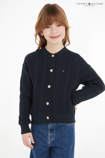 Tommy Hilfiger Kids Blue Cable Cardigan (739716) | £55 - £65