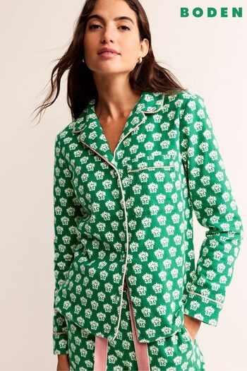 Boden Green Brushed Cotton Pyjama Shirt (740069) | £38