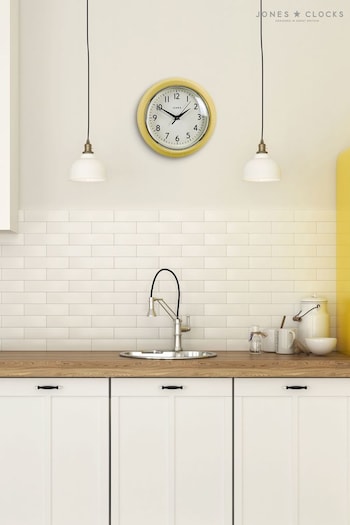 Jones Clocks Yellow A Retro Wall Clock (740151) | £25