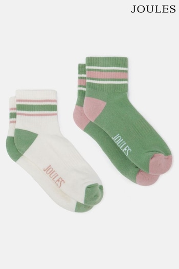 Joules Volley Green & White Tennis Socks (2 Pack) (740207) | £9.95