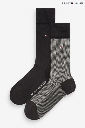 Tommy Hilfiger Mens Herringbone Socks 2 Pack (740757) | £14