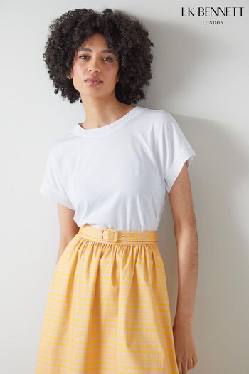 LK Bennett Josie White Modal-Cotton White T-Shirt (740957) | £69