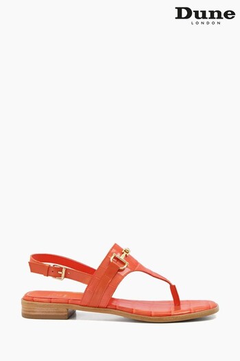 Dune London Orange Lexley Toe Post Snaffle Sandals (740983) | £47