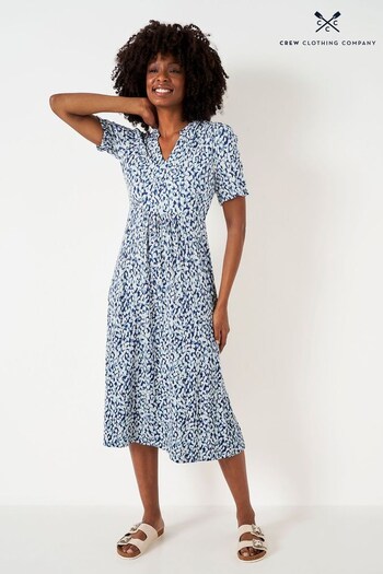 Crew zip-detail Clothing Company Blue Print Jersey Dress (741239) | £65