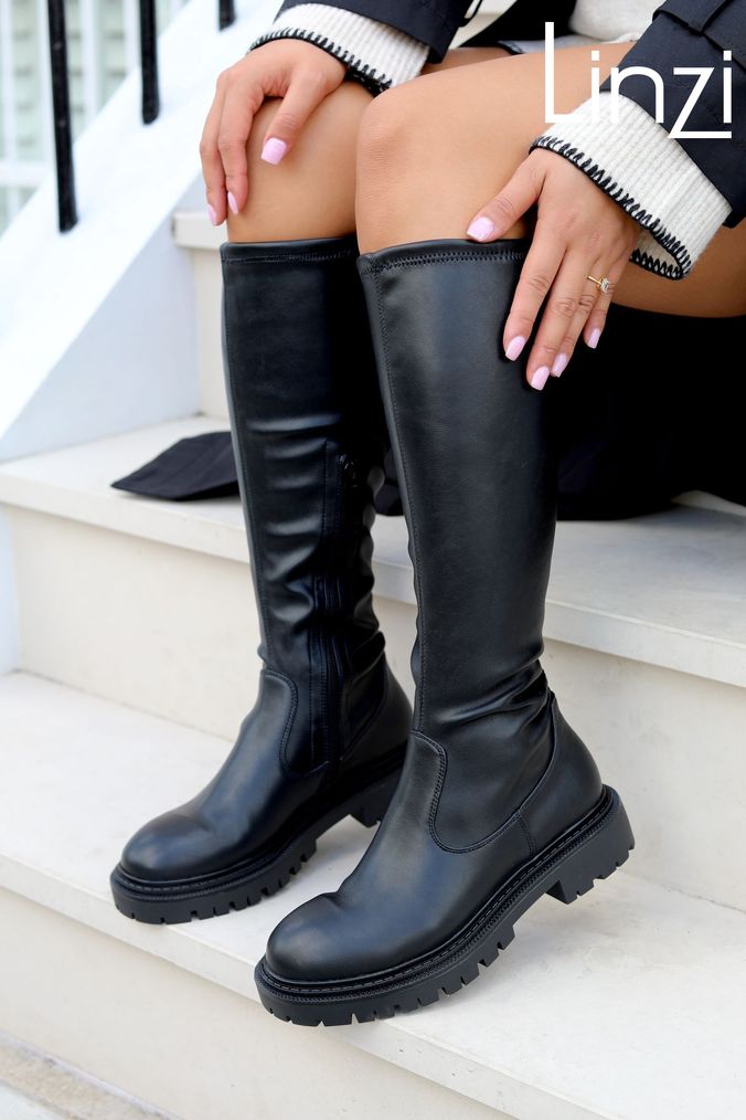 Knee boots sale flat heel