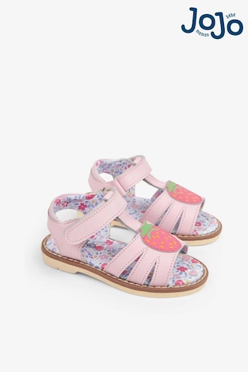 JoJo Maman Bébé Pink Strawberry Appliqué Renew Sandals (742202) | £26