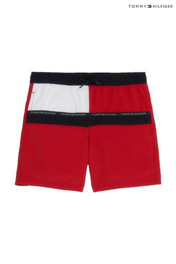 Tommy Hilfiger Medium Red Drawstring Swim Shorts (743064) | £45