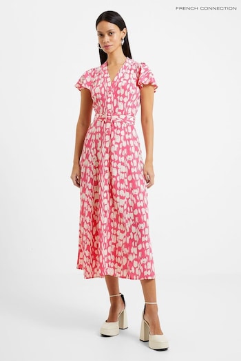 French Connection Pink Islanna Crepe Printed Dress (743149) | £85