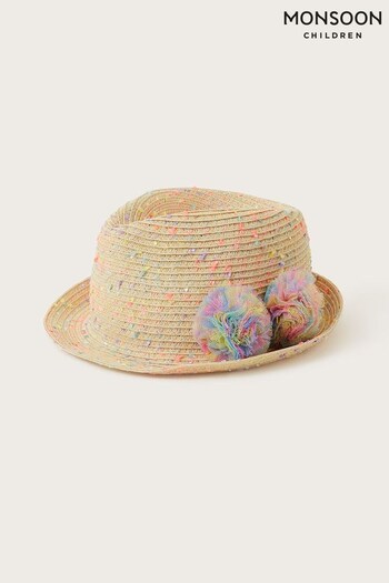 Monsoon Baby Natural Fluorescent Rainbow Trilby Hat (743321) | £12