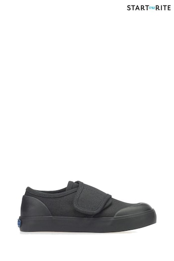 Start-Rite Skip Rip-Tape Black School P E Plimsoles F Fit (743536) | £20