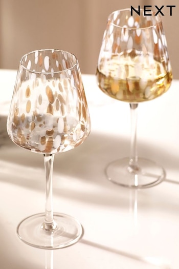 Set of 2 White Confetti Wine Glasses (743965) | £16