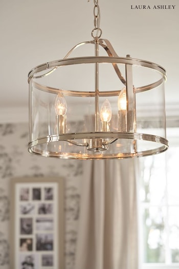 Laura Ashley Chrome Harrington 3 Light Pendant Ceiling Light (744004) | £260