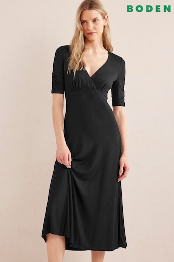 Boden Black Short Sleeve Jersey Midi Dress (744392) | £85
