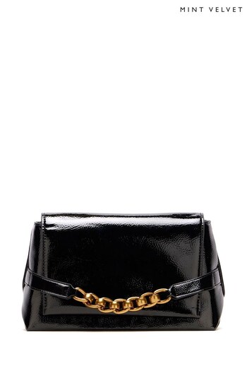 Mint Velvet Black Chain Detail Clutch Bag (744669) | £99