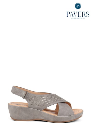 Pavers Grey Ankle Strap Sandals (745106) | £35