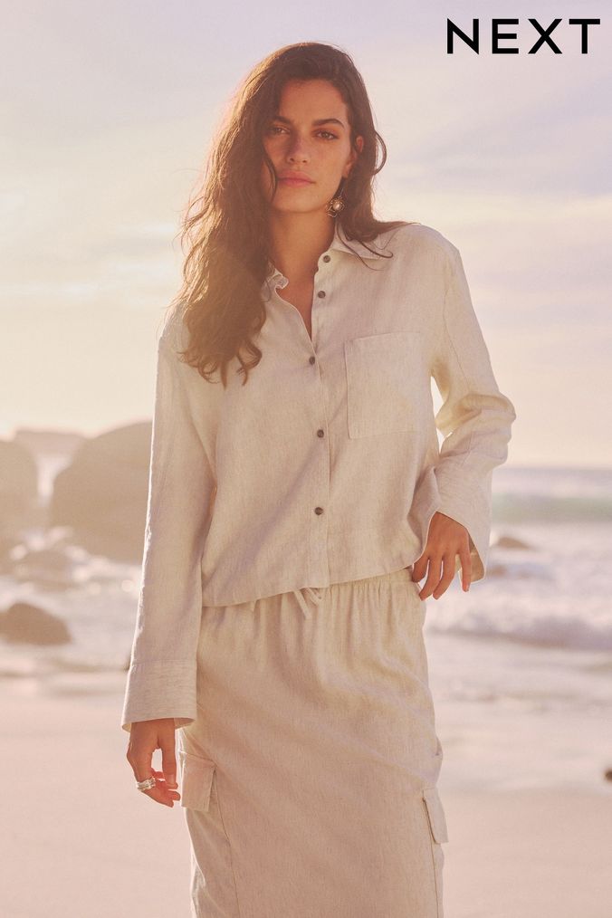 Women s Linen Shirts White Linen Shirts Next UK