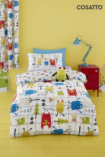 Cosatto White Kids Monster Mob Duvet Cover and Pillowcase Set (745233) | £20 - £25