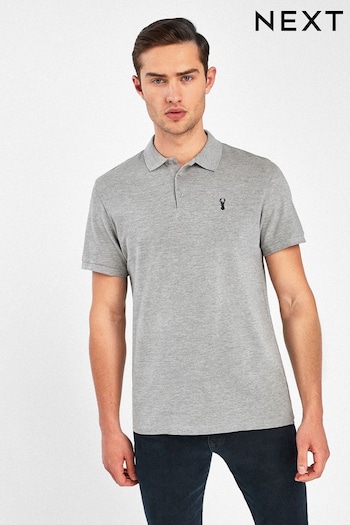 Grey Marl Pique Polo Shirt (745466) | £18