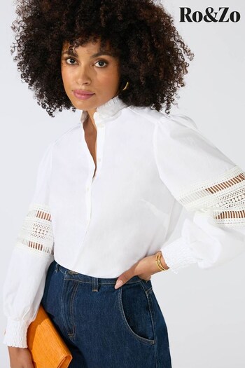 Ro&Zo Cotton Sleeve Trim White Shirt (745671) | £79