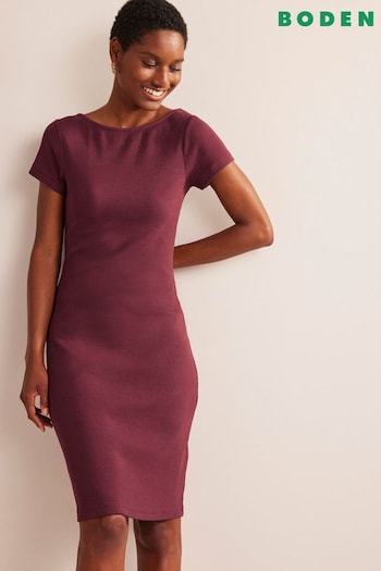 Boden Red Low Back Rib Dress (746363) | £65