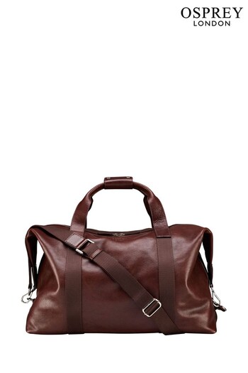 OSPREY LONDON Cognac Brown Toby Vintage Saddle Leather Weekend Bag (746707) | £285