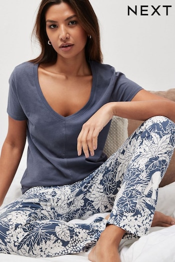 Blue Palms Cotton Short Sleeve Pyjamas (747346) | £17