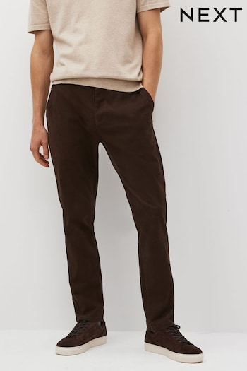 Chocolate Brown Slim Stretch Chinos Trousers (747390) | £22
