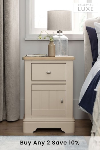Stone Hampton Country Collection Luxe Painted Oak 1 Drawer Bedside Table (747400) | £299