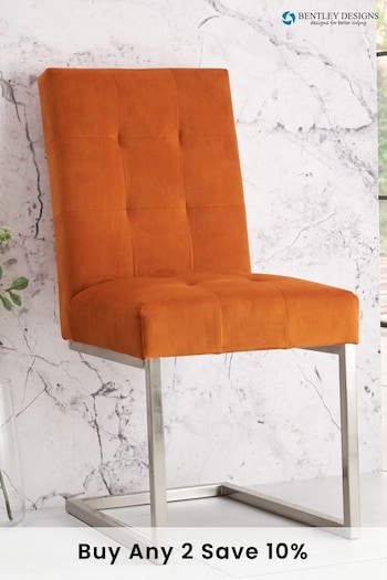 Bentley Designs Orange Set Of 2 Tivoli Upholstered Dining Chairs (747768) | £550