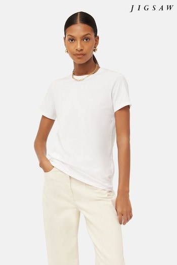 Jigsaw White Supima Cotton Crew Neck T-Shirt (747957) | £28