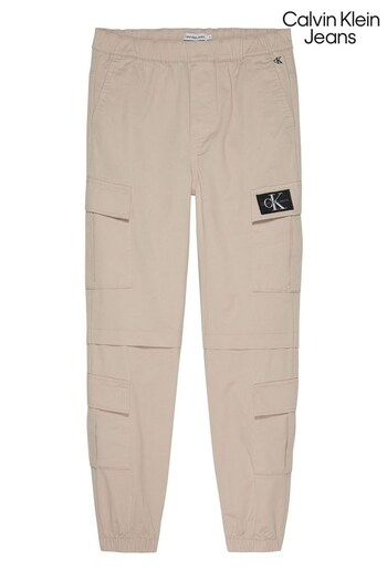 Calvin Schwarz Klein Jeans Boys Biege Woven Cargo Trousers (748259) | £85