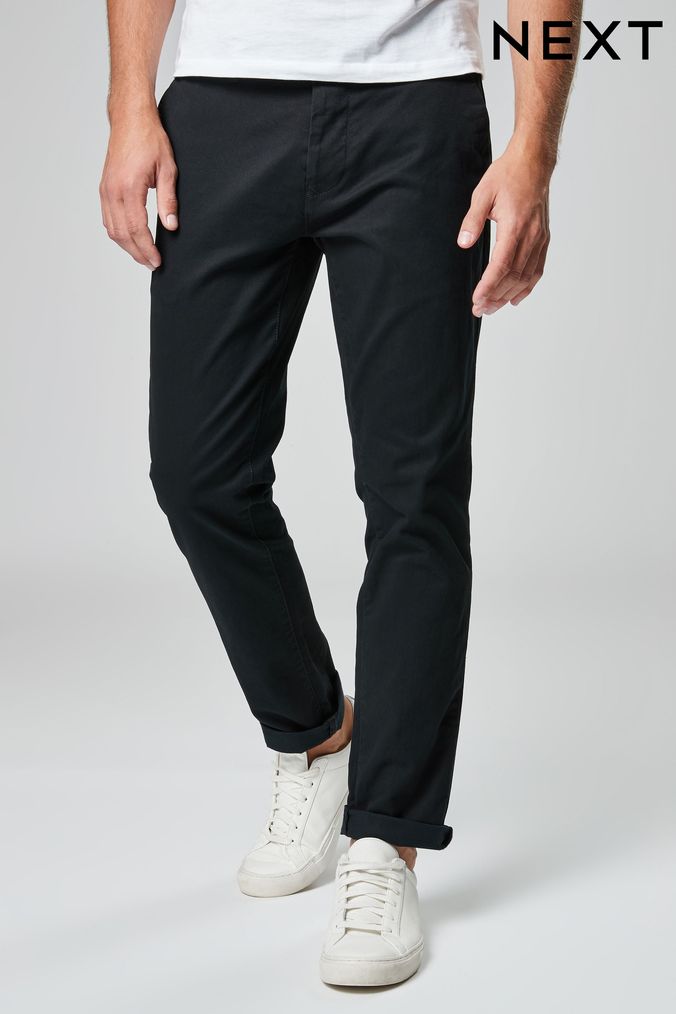 Black Slim Stretch Chino Trousers (748493) | £24