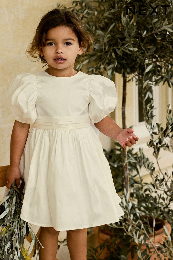 Ivory Taffeta Bridesmaid Dress (3mths-10yrs) (750090) | £36 - £42