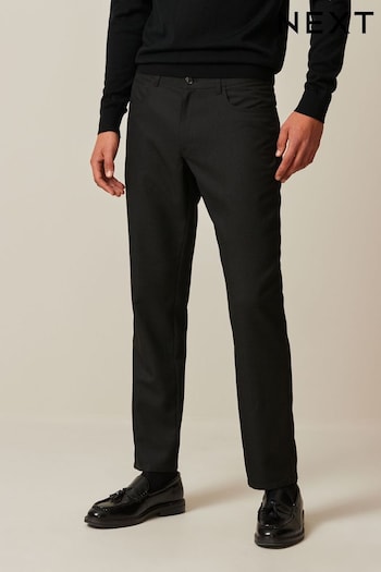 Black Slim Smart Textured 5-Pocket Trousers (750121) | £16