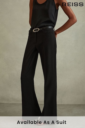 Reiss Black Gabi Flared Trousers (750397) | £110