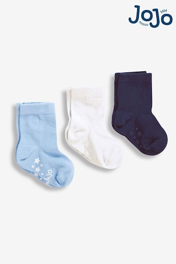 JoJo Maman Bébé Blue 3-Pack Short Cotton Socks (750458) | £9.50